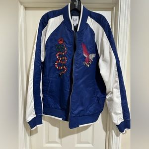 Mens Gap Limited Edition Embroidered California Souvenir Bomber Jacket Size M